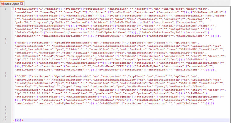 Cisco ACI - API Calls vs JSON POST