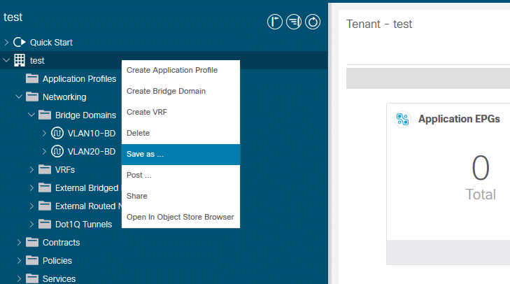 Cisco ACI – Configuring by POSTing JSON