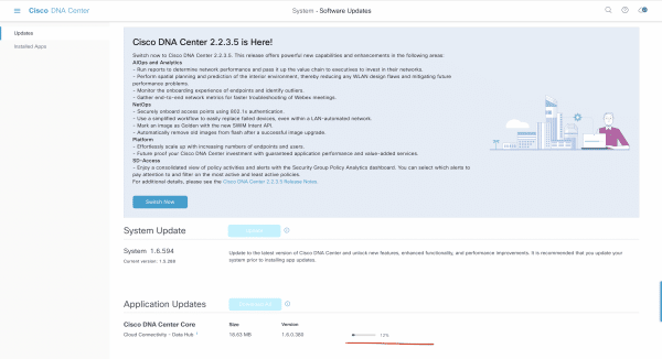 Cisco DNA Upgrade Issues - Application Update Stuck